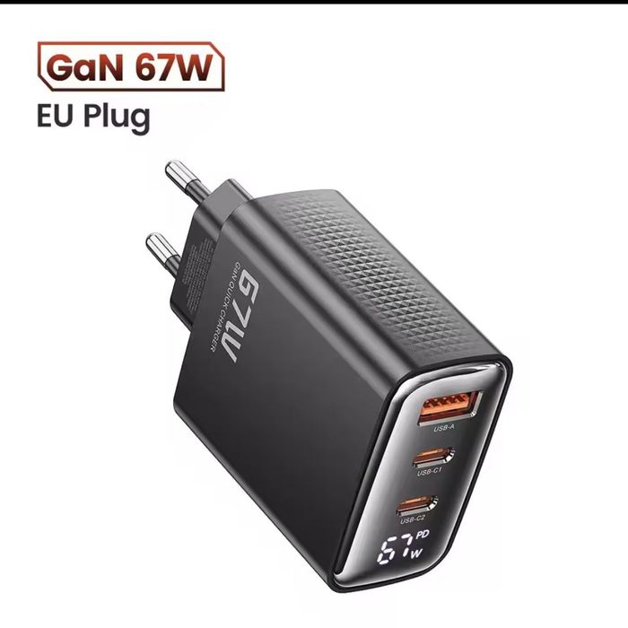 GAN зарядка 67w топова якісна USB toocki PD QC зарядное устройство
