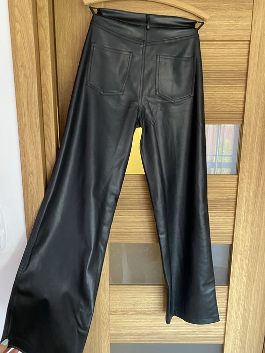 Spodnie woskowane wide leg