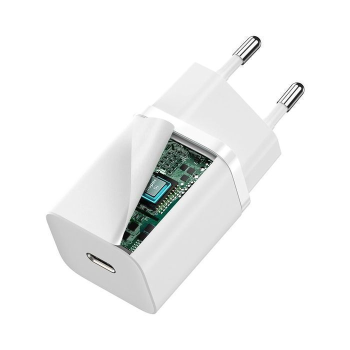 Baseus Super Si 1C szybka ładowarka USB C 30W PD QC biały