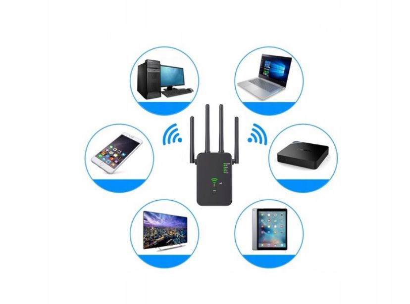WiFi Repeater Dual-Band WiFi 2.4G/5G 1200 Mb/s MOCNY WiFi REPEATER