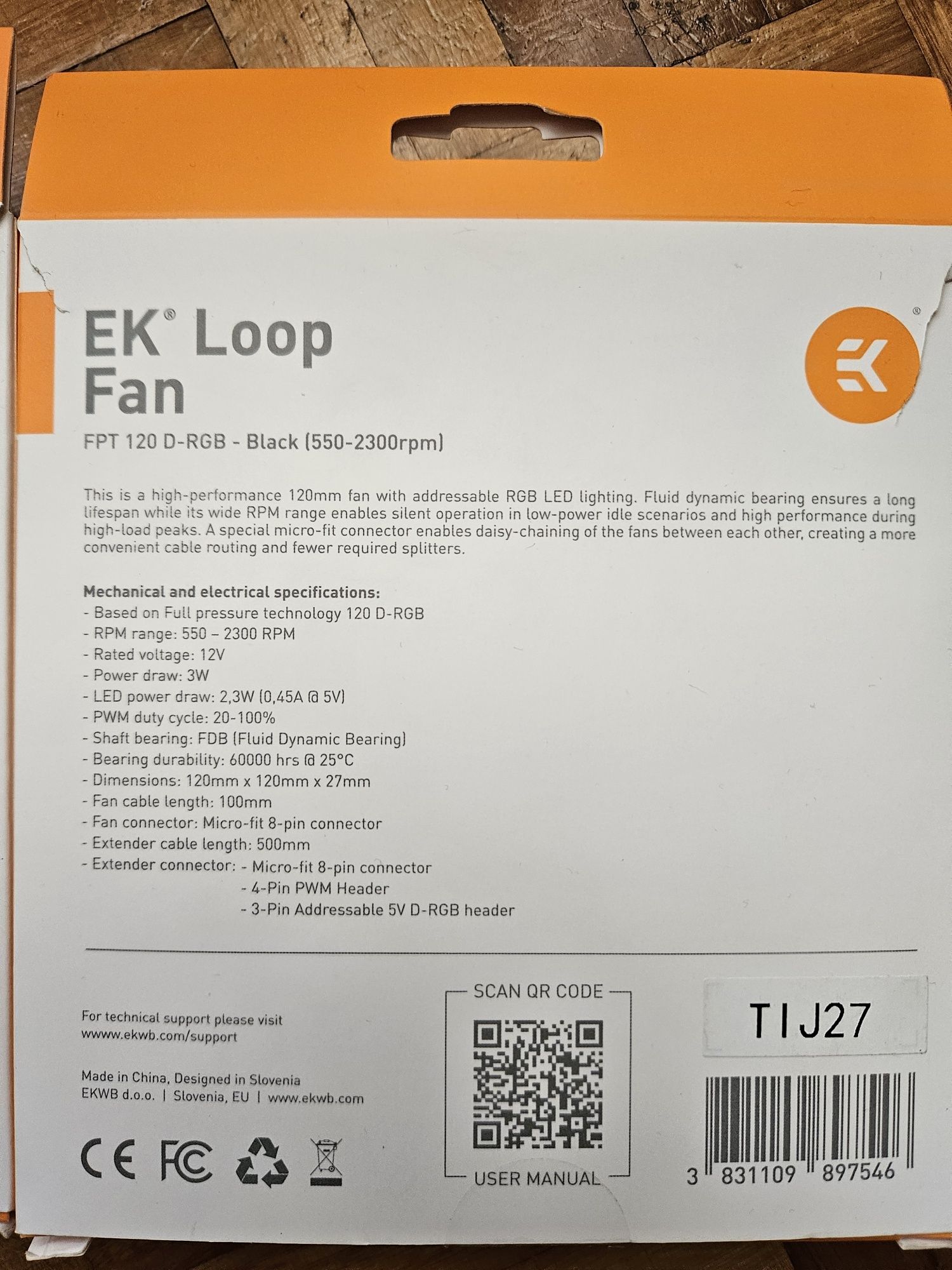 3 Ventoinhas EK Loop fan rgb 120mm