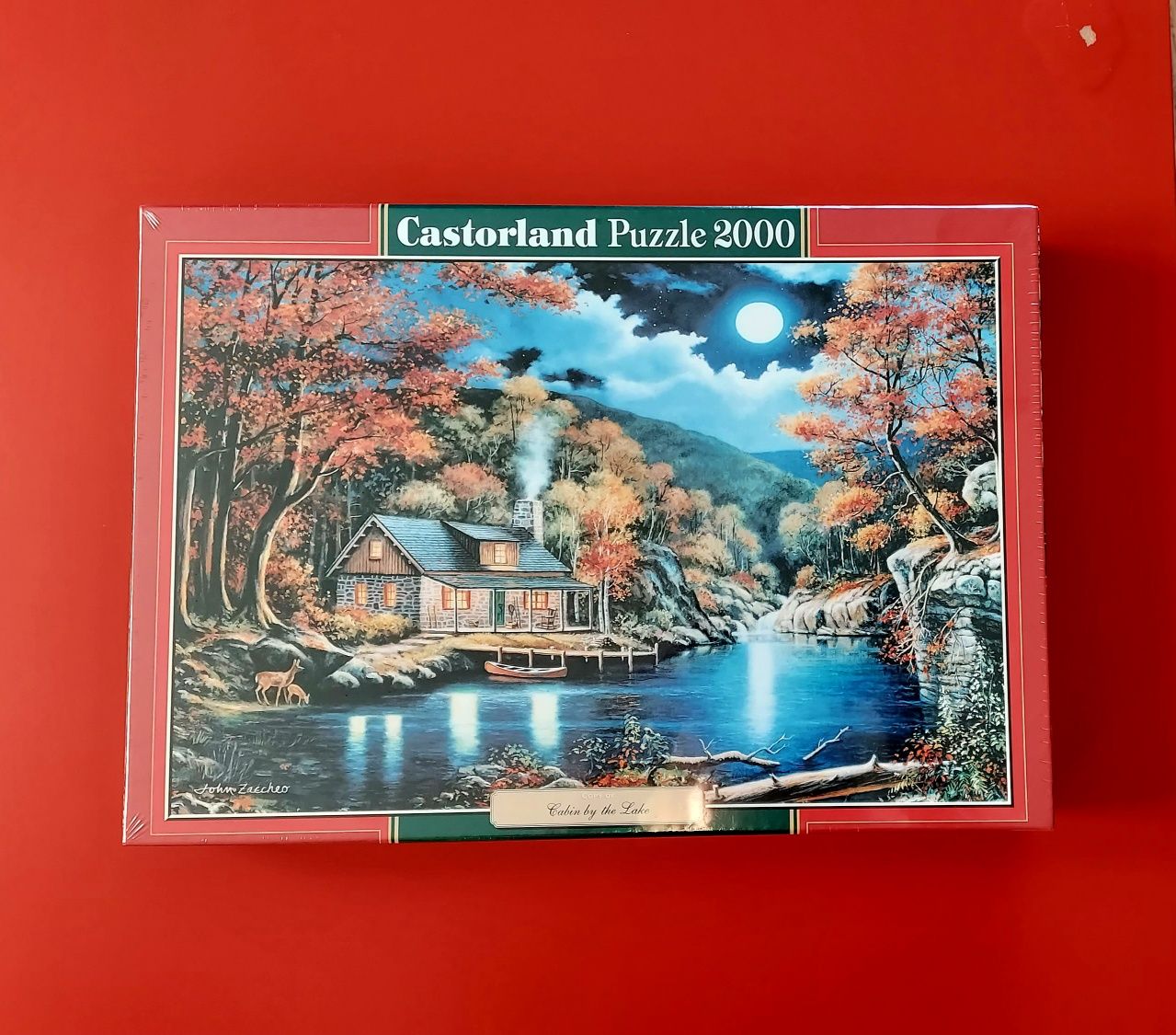 Puzzle 2000 Castorland Dom nad jeziorem "Zielona seria" Zafoliowane