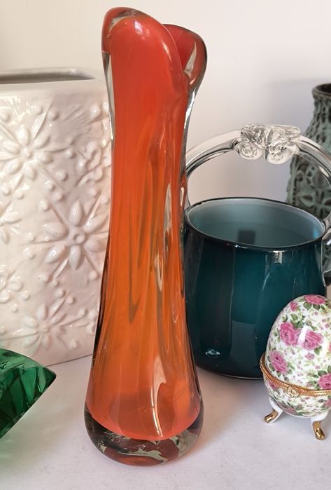 Wazon piękne stare kolorowe szkło