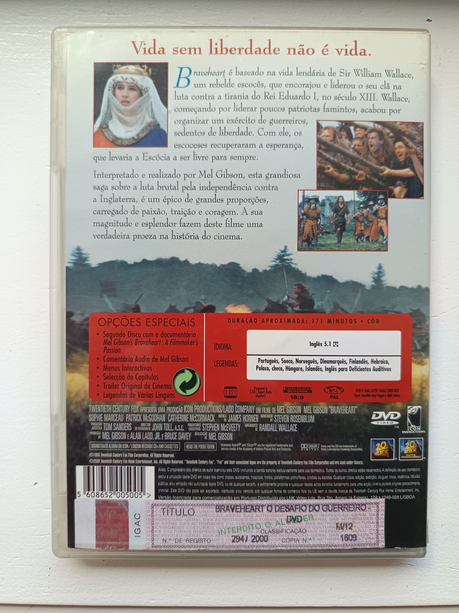 DVD edição especial 2 DVDs braveheart