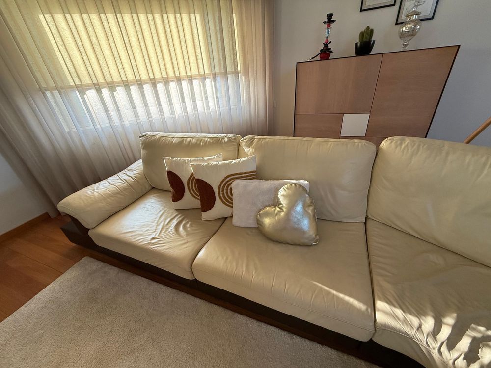 Sofá em pele, chaise longue