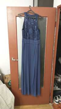 Długa sukienka szafirowa