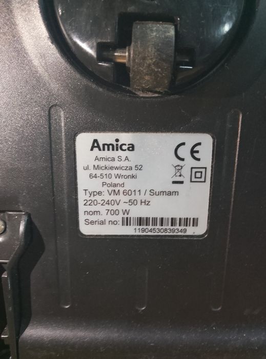 Odkurzacz Amica Sumam VM 6011 moc 700W NIESPRAWNY