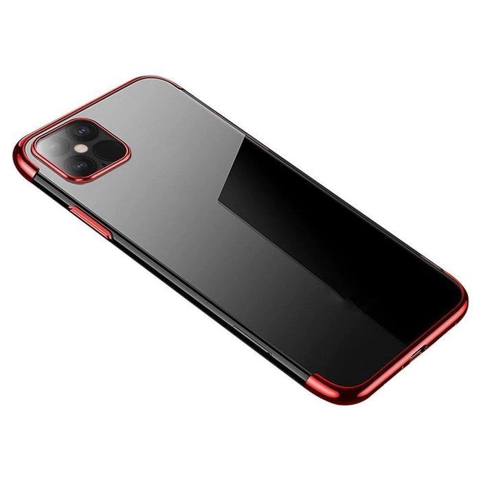 Clear Color case żelowe etui z ramką do Samsung Galaxy A22 4G czerwony
