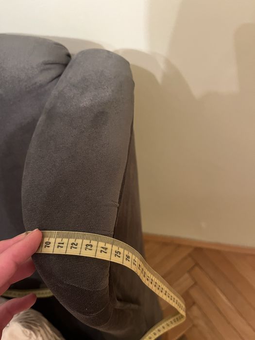 Fotel uszak welurowy Black Red White