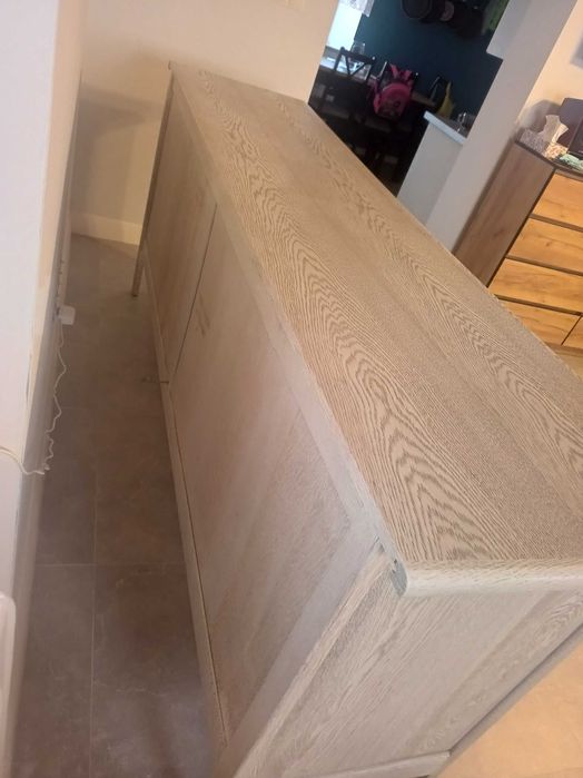 Komoda dębowa bielona