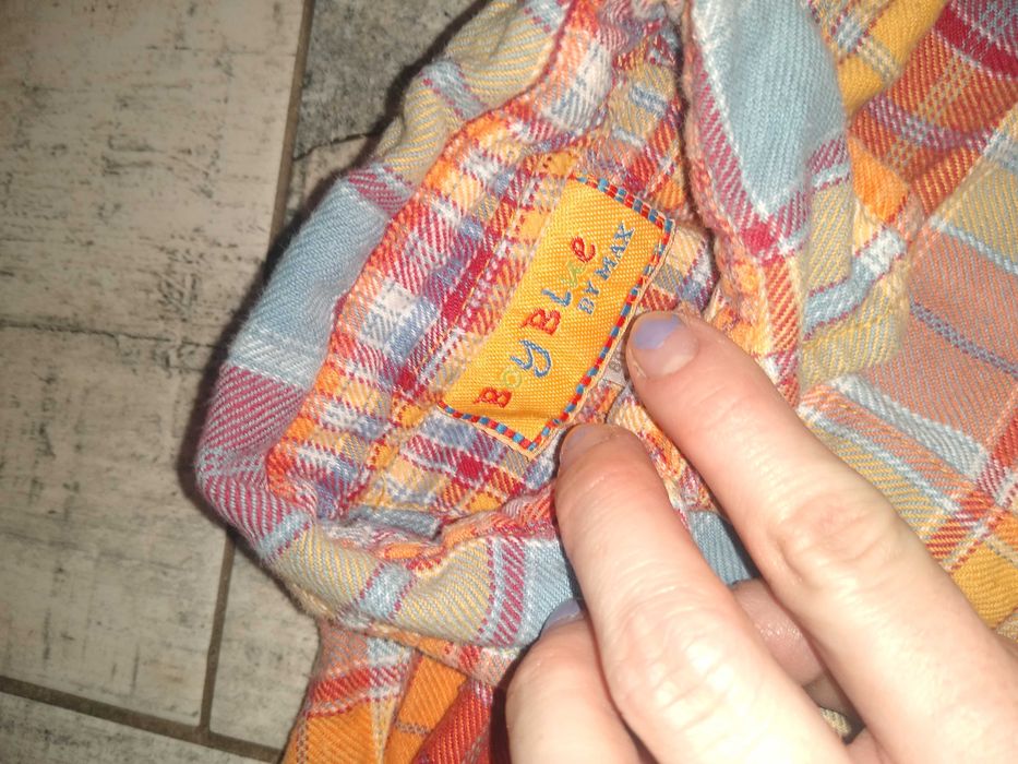 Koszula chłopięca chłopiec 80 w kartkę krata kratka długi rękaw