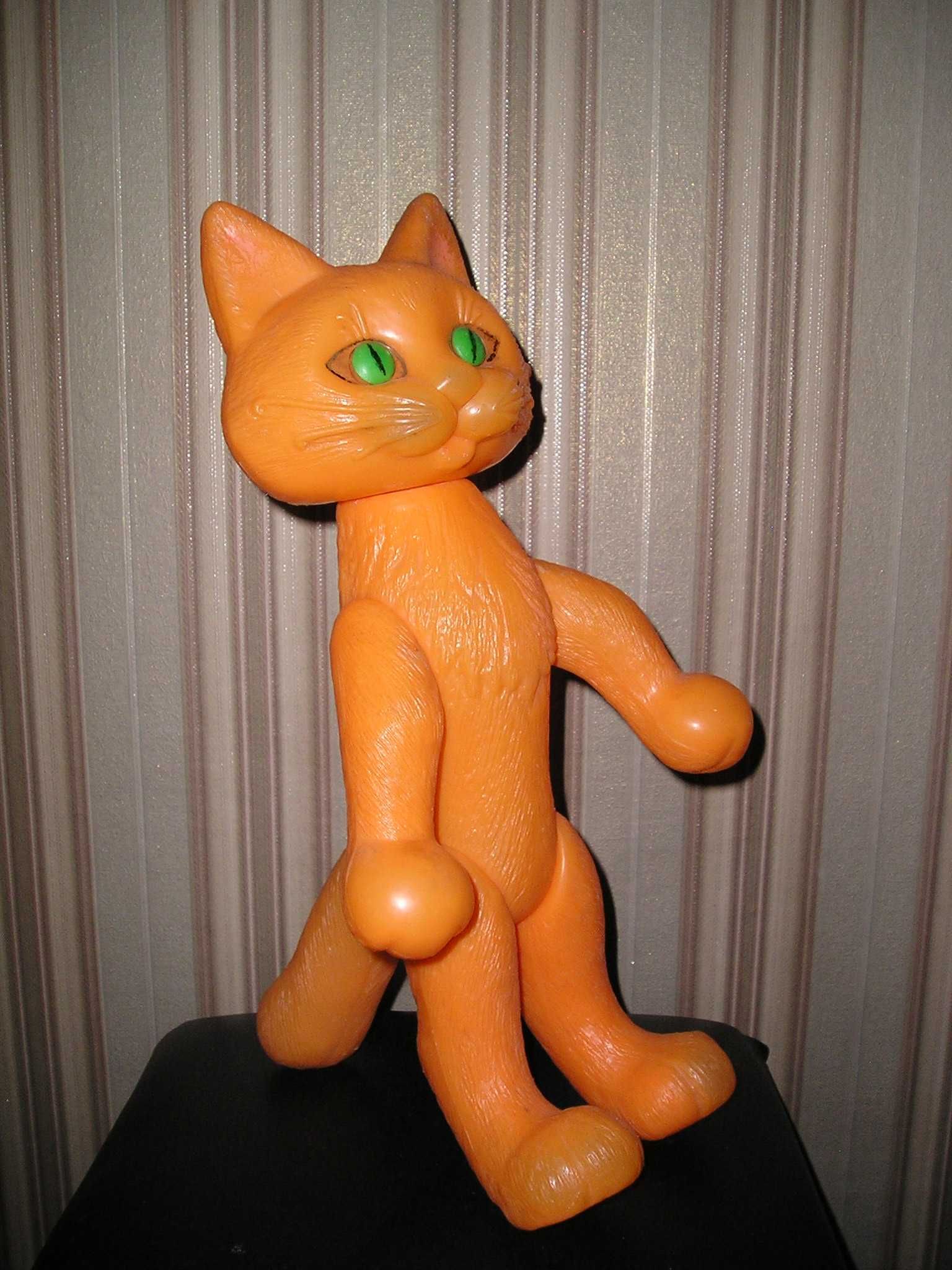 Рыжий кот-котик дутыш 40 см (пластик СССР)