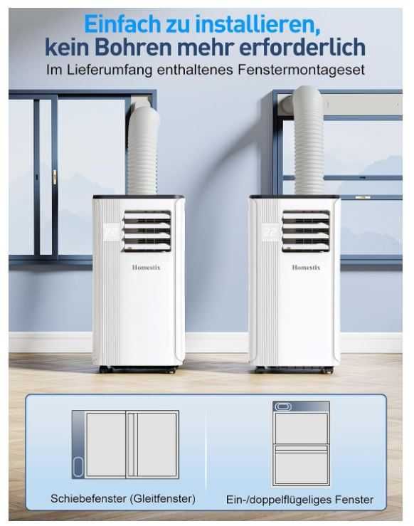 Klimatyzator przenośny Homestix  3 w 1, 2,6kW, sterowanie pilotem