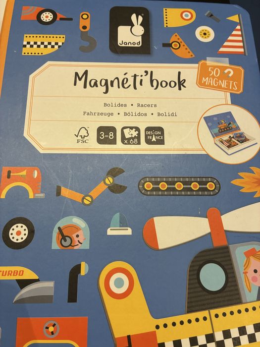 Janod magneti book puzzle magnetyczne pojazdy