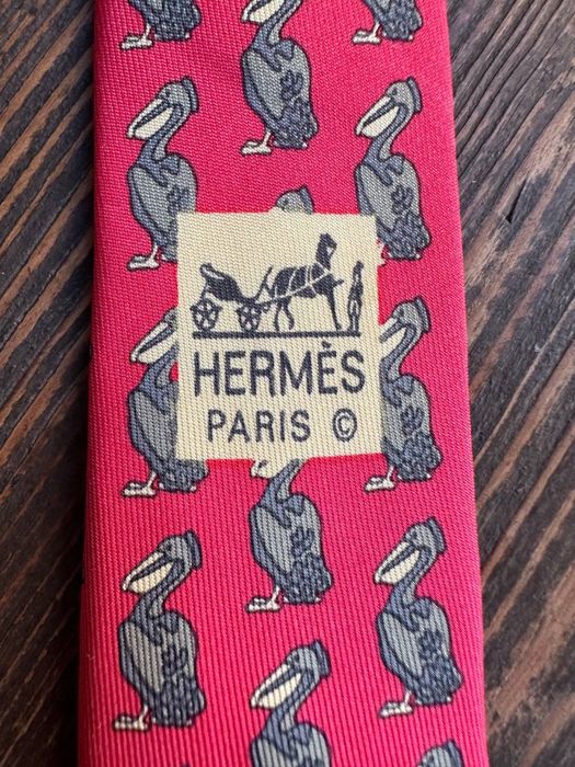 Вінтажний шовковий галстук краватка hermes