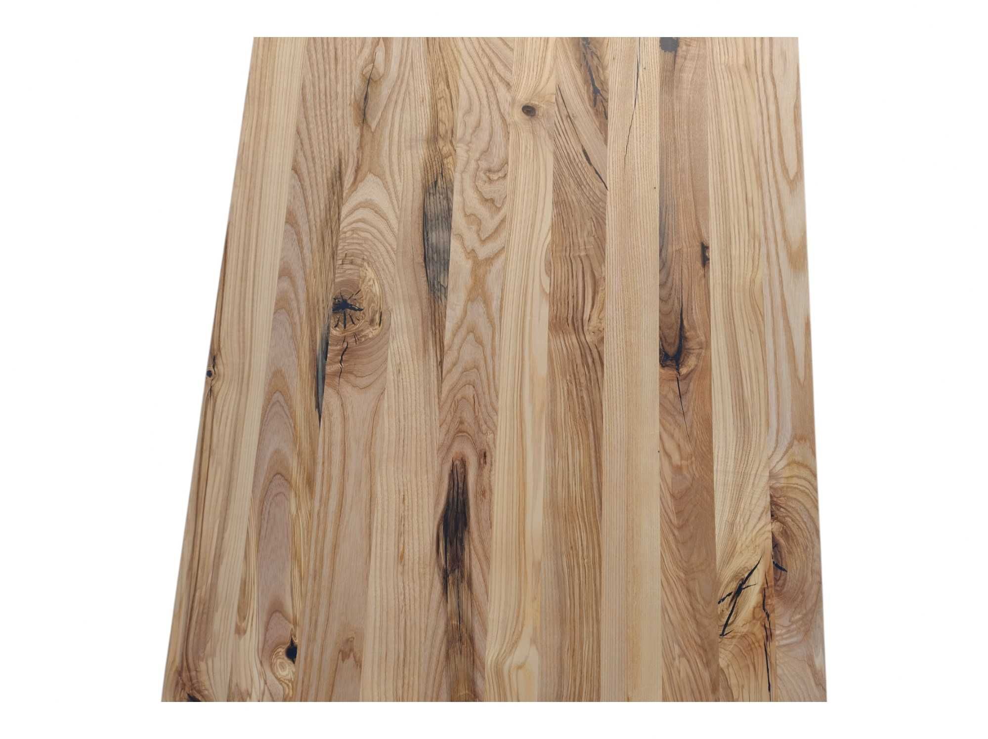 Blat z Litego Drewna Jesion Rustykalny 119x62x2,6cm Gotowy Olejowany