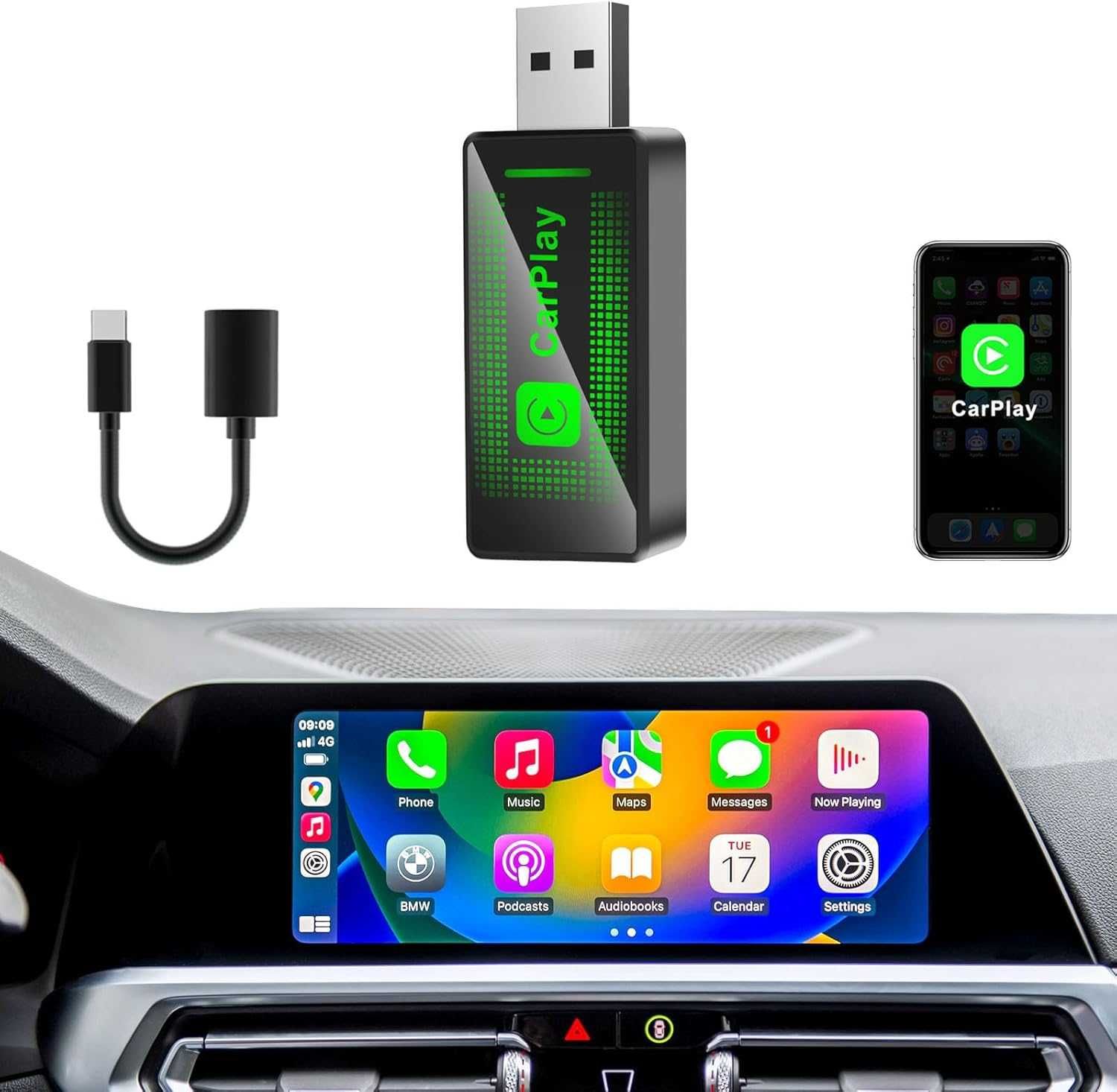 Автомобільний бездротовий адаптер Carplay для Apple iPhone iOS 9+