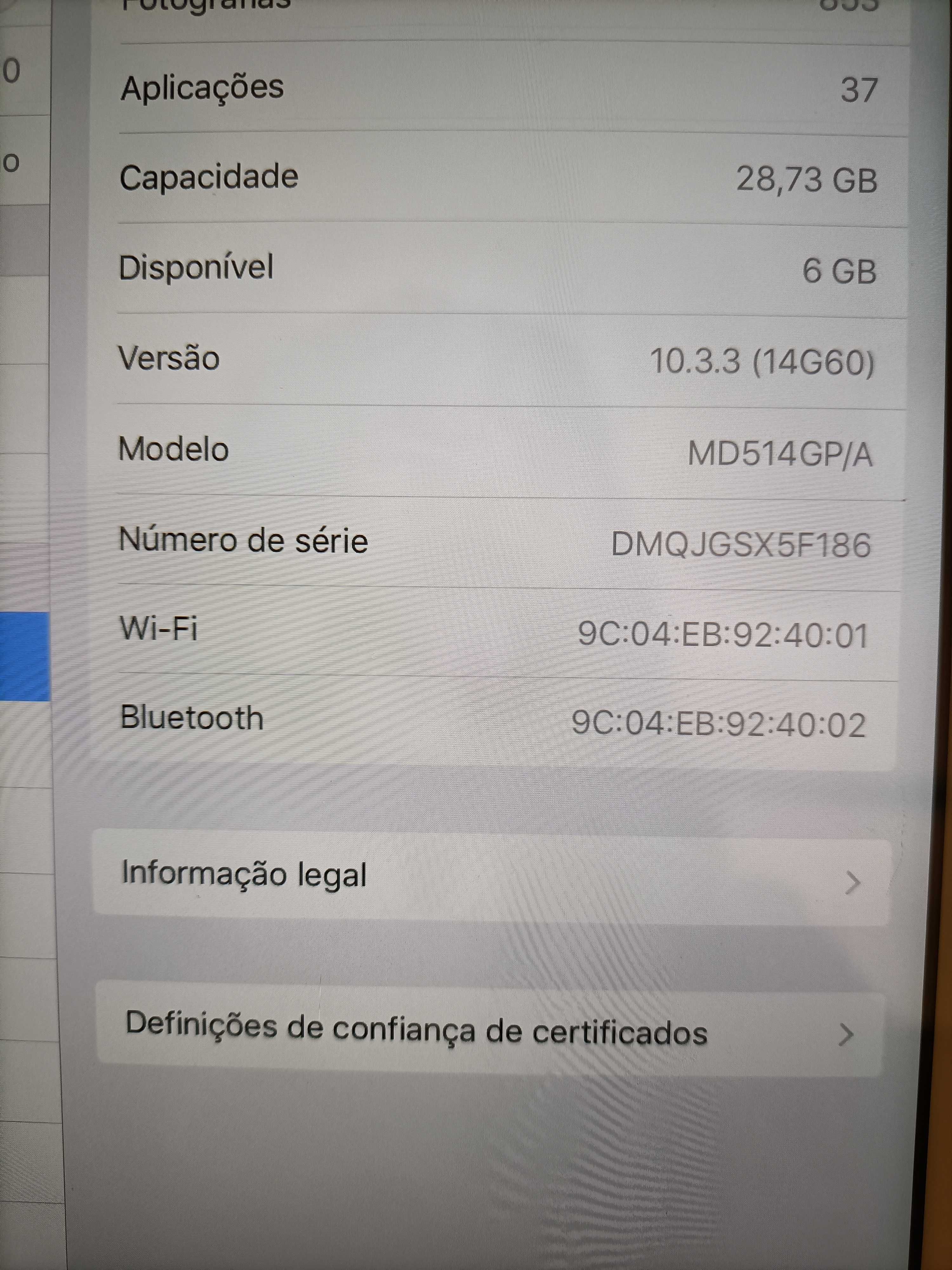 Vendo iPad 4 - 30 GB (ótimo estado) + capa proteção