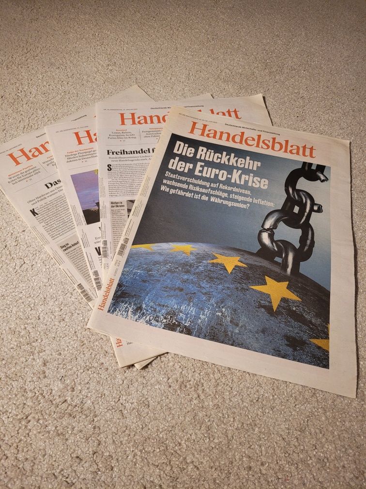 Handelsblatt z 2022r. 4szt gazety PO NIEMIECKU niemiecki