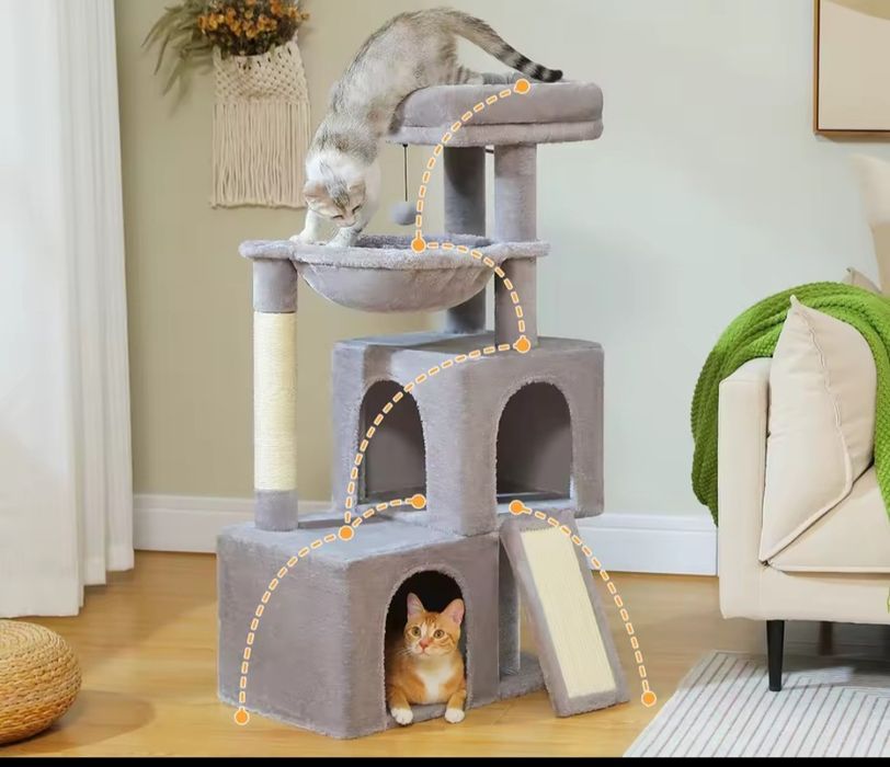 Duży drapak dla kotów domowych, wieża z drapakiem dla kotów rasowych