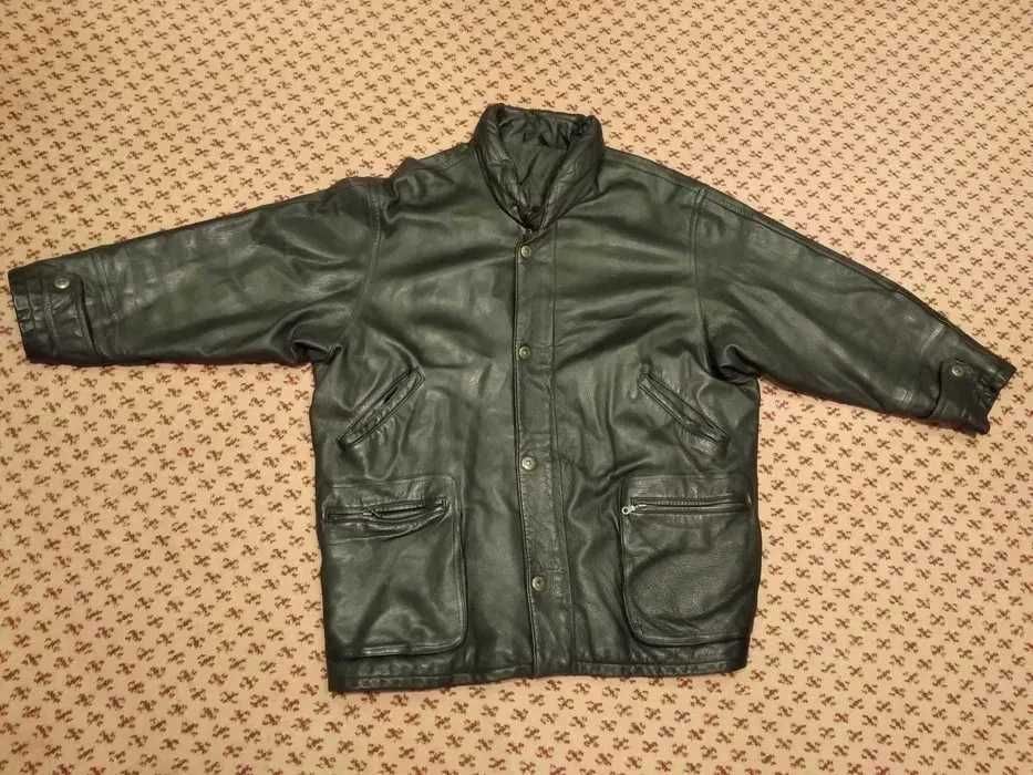 Куртка чоловіча натуральна шкіра, розмір 56 XXXL, чорна
