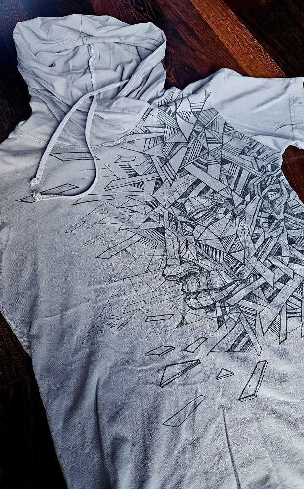 Bluza tshirt koszulka z kapturem unikatowa etno tribal S