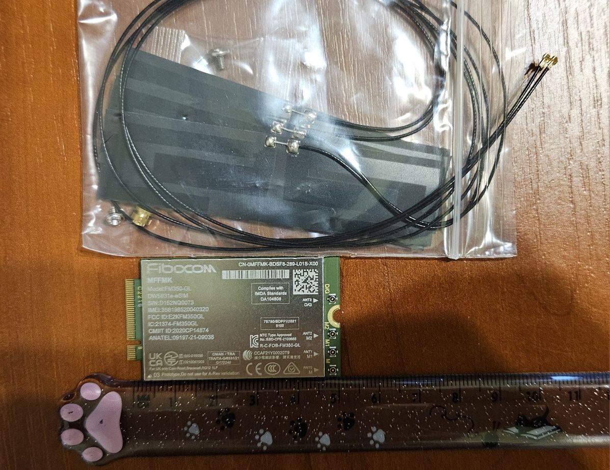 5G модуль Fibocom FM350-GL (DW5931e eSIM) + антени, новий
