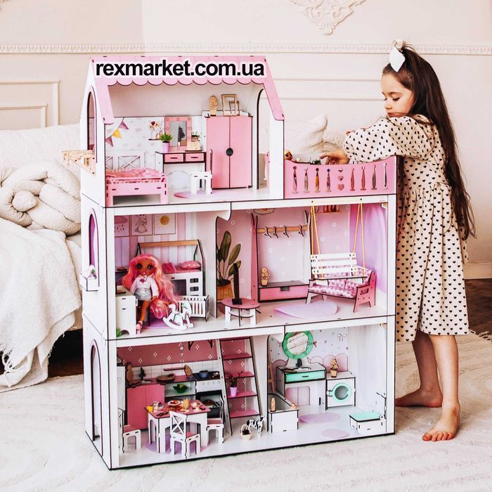 Ляльковий будинок Кукольный Домик +подарок мебель Барби