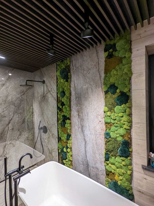 ZIELONA ŚCIANA ogród wertykalny DONICE żywe rośliny MECH CHROBOTEK