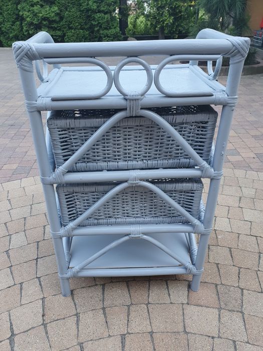 Stolik rattanowy - szafka z szufladami