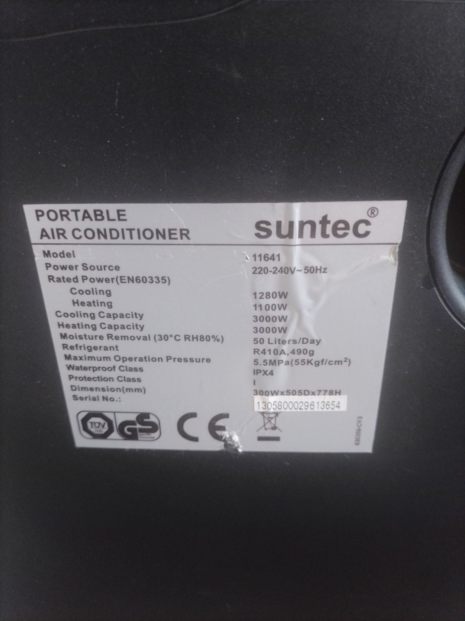 Suntec 11641 Klimatyzator przenośny pompa ciepła grzanie osuszacz wysy