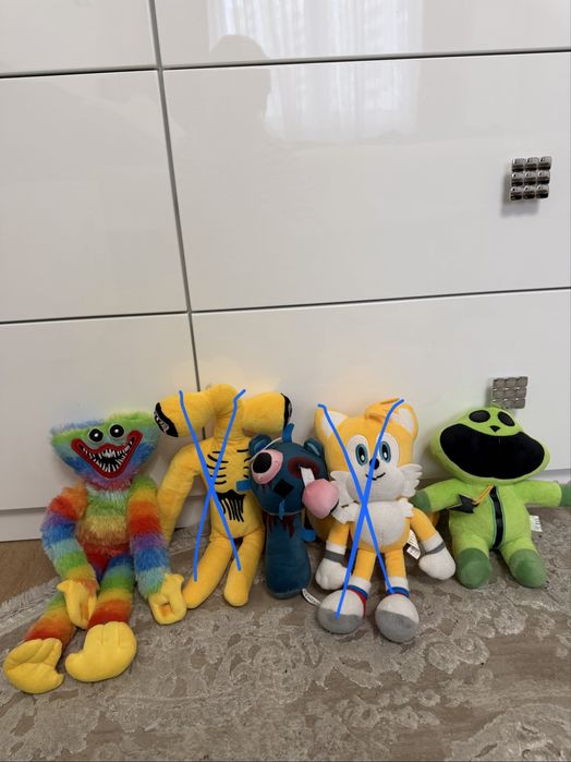 Мʼякі іграшки сиреноголовий сонік тейлз страшний зайчик