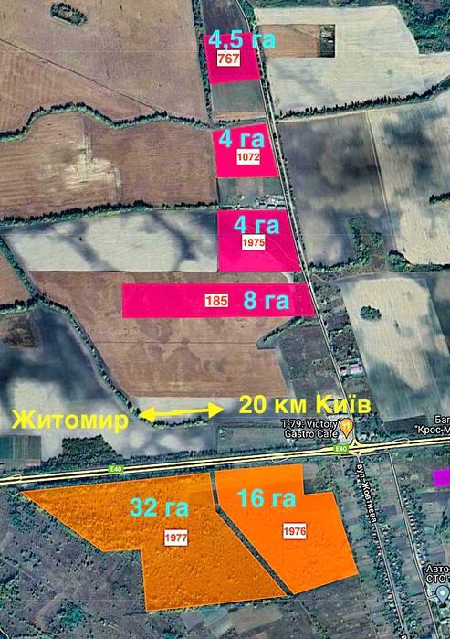 Продаж комерційної ділянки біля траси Київ-Житомир з електрикою