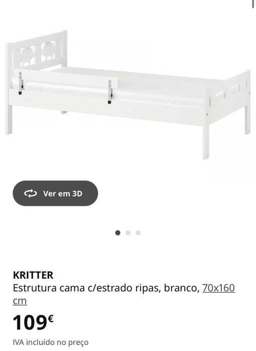 Cama Criança Ikea KRITTER + Colchão UNDERLIG