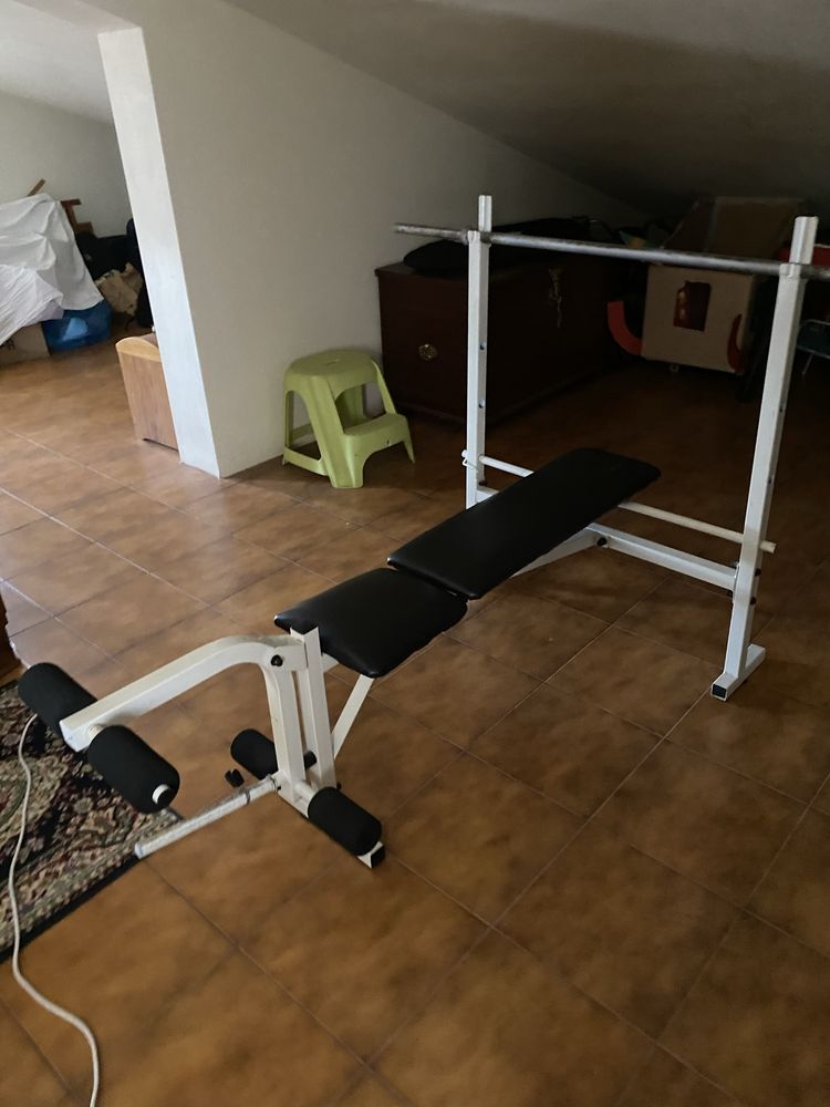 Banco de musculação+barra de supino