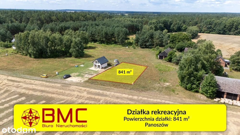 Działka letniskowa  841m2 Park krajobrazowy