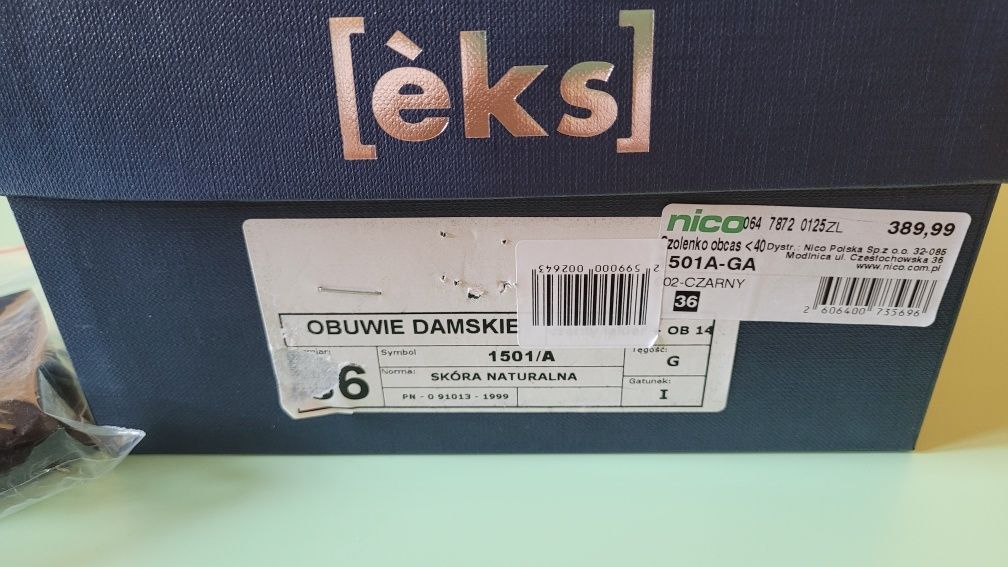 Buty damskie skóra lakierki. Roz. 36 Firmowe EKS. Nowe.