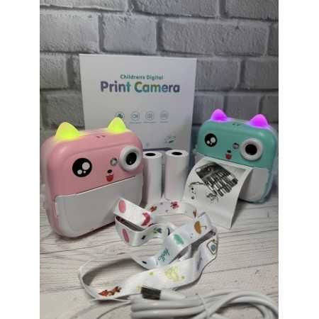 Фотоаппарат с мини принтером Print Camera мгновенная печать котик