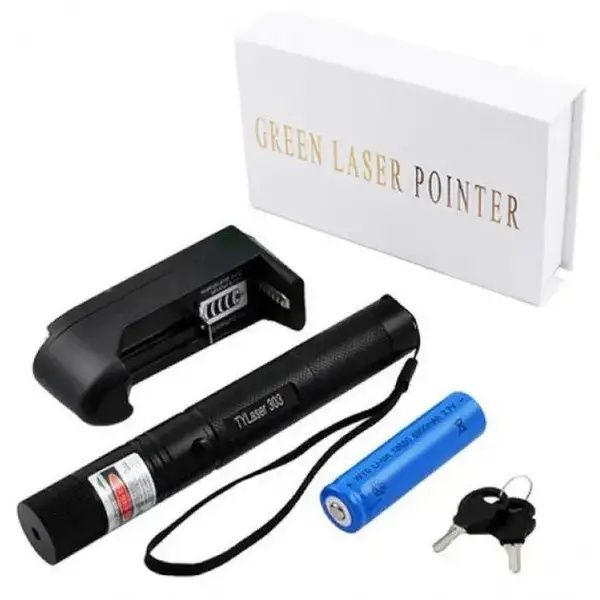 Лазерная указка Green Laser Pointer JD-303, зелёная до 10000м 1360