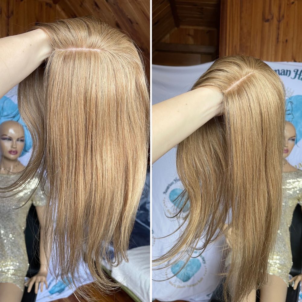 Натуральная накладка Система кожи шёлк славянские детские волосы 50 см