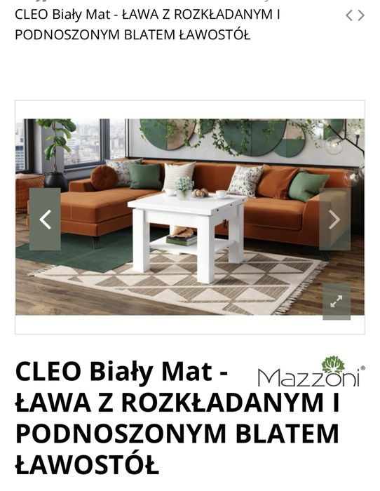 Stolik-ława bialy mat