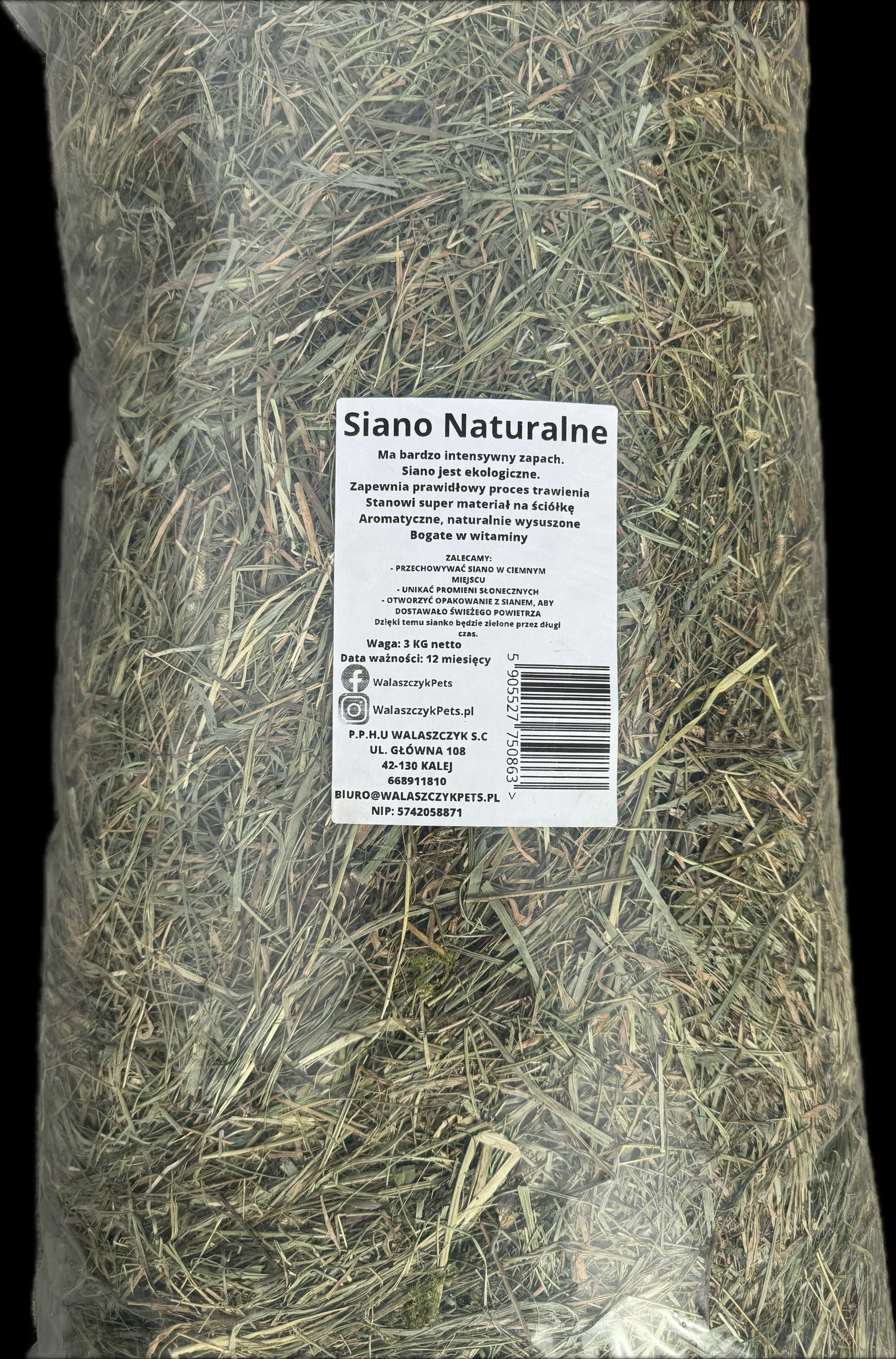 Siano Naturalne 3kg Dla Gryzonia Królika Świnki