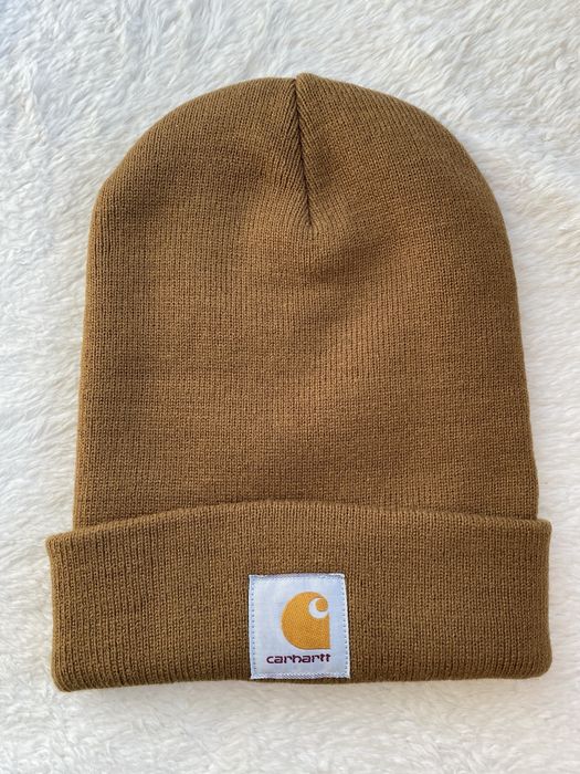 Carhartt czapka zimowa beanie musztardowa brązowa unisex