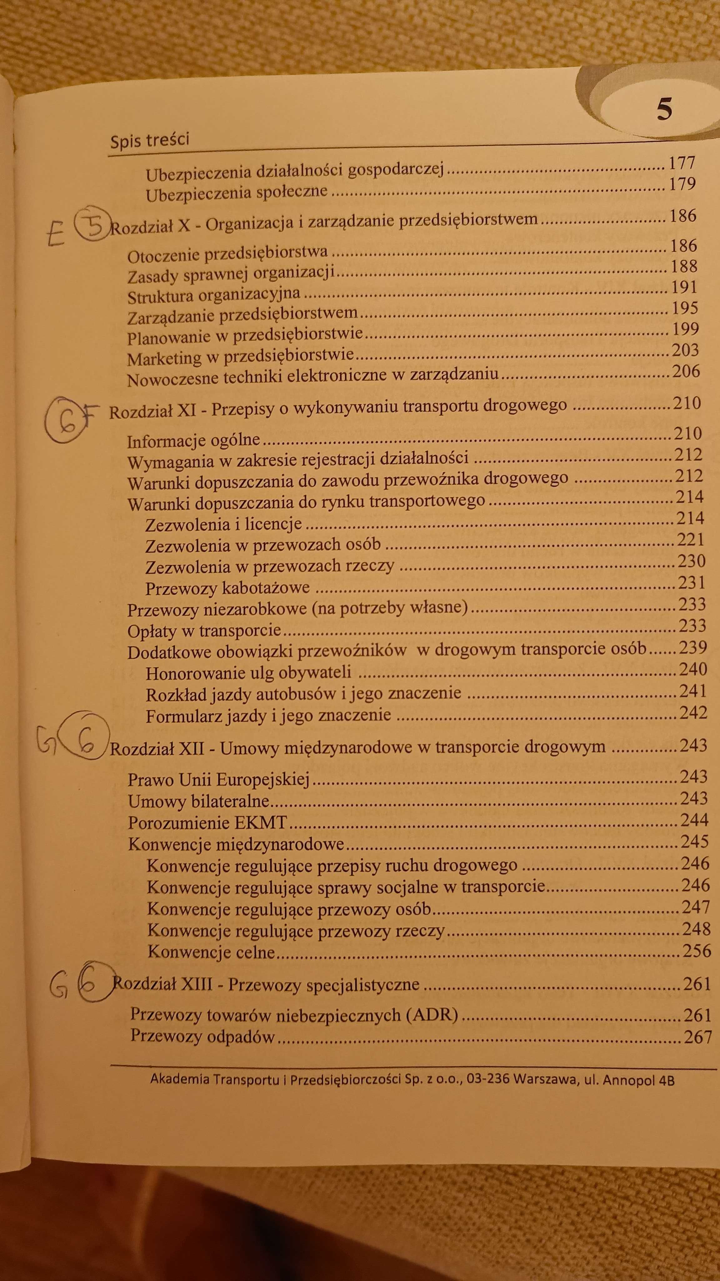 Książka Certyfikat kompetencji zawodowych przewoźnika drogowego