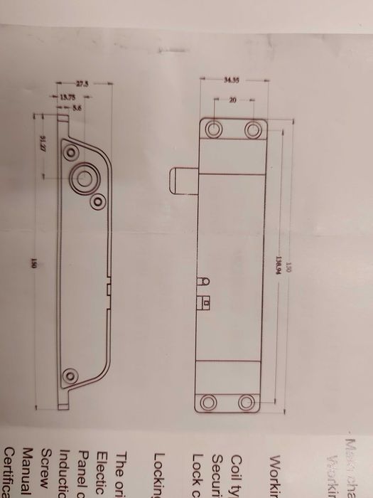 NOWY Zestaw Magnetyczny zamek do drzwi
