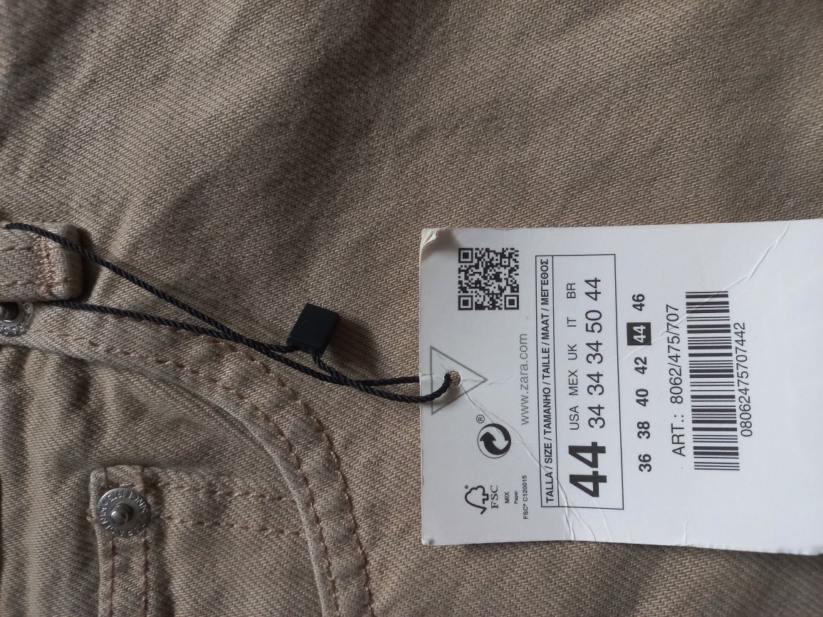 Джинси чоловічі  ZARA 44 розмір беж.