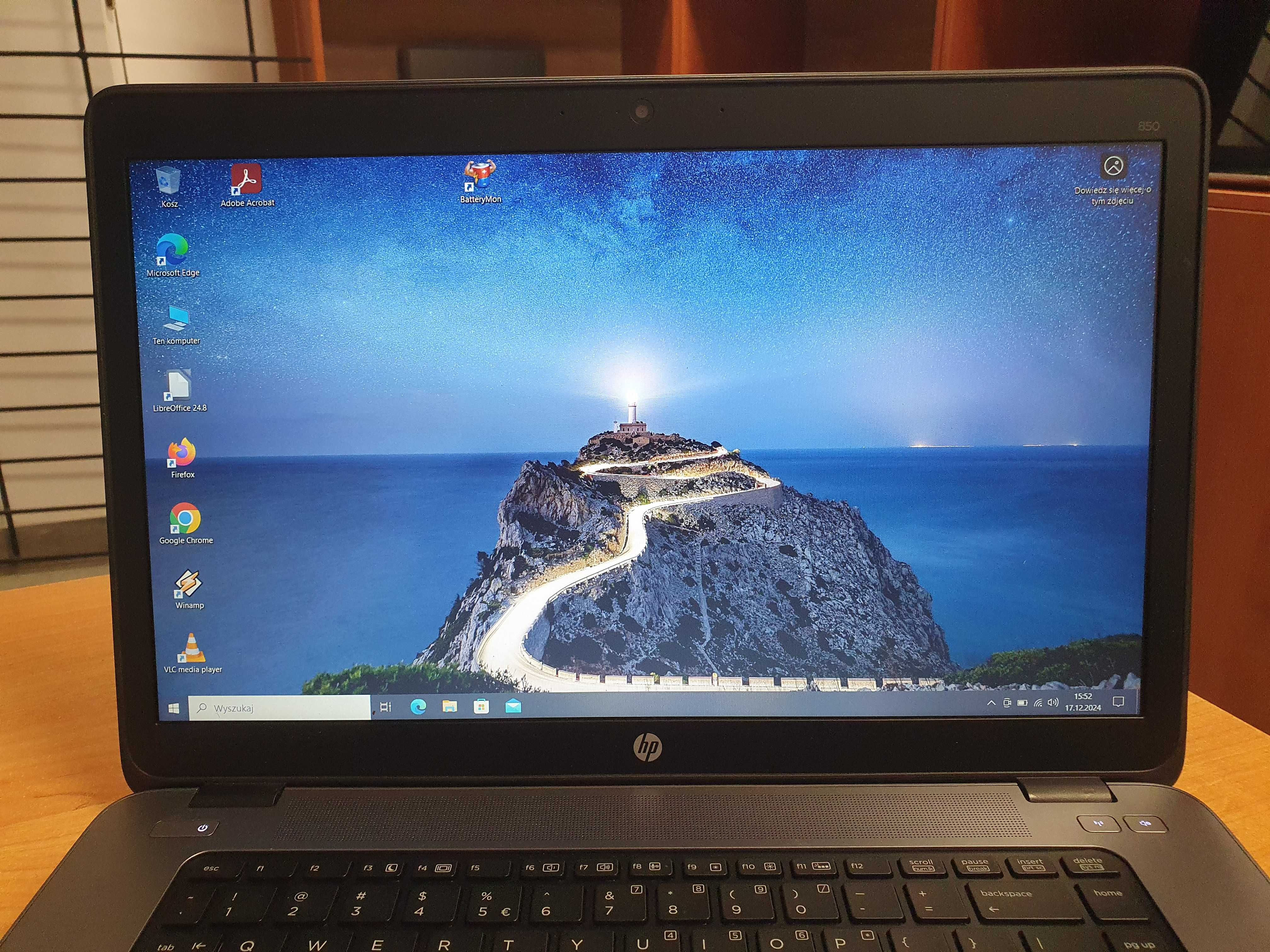 HP 850 i5 4x2,2GHz 8GB SSD 256GB 15,6" FULL HD W11 GW FV nowa bateria
