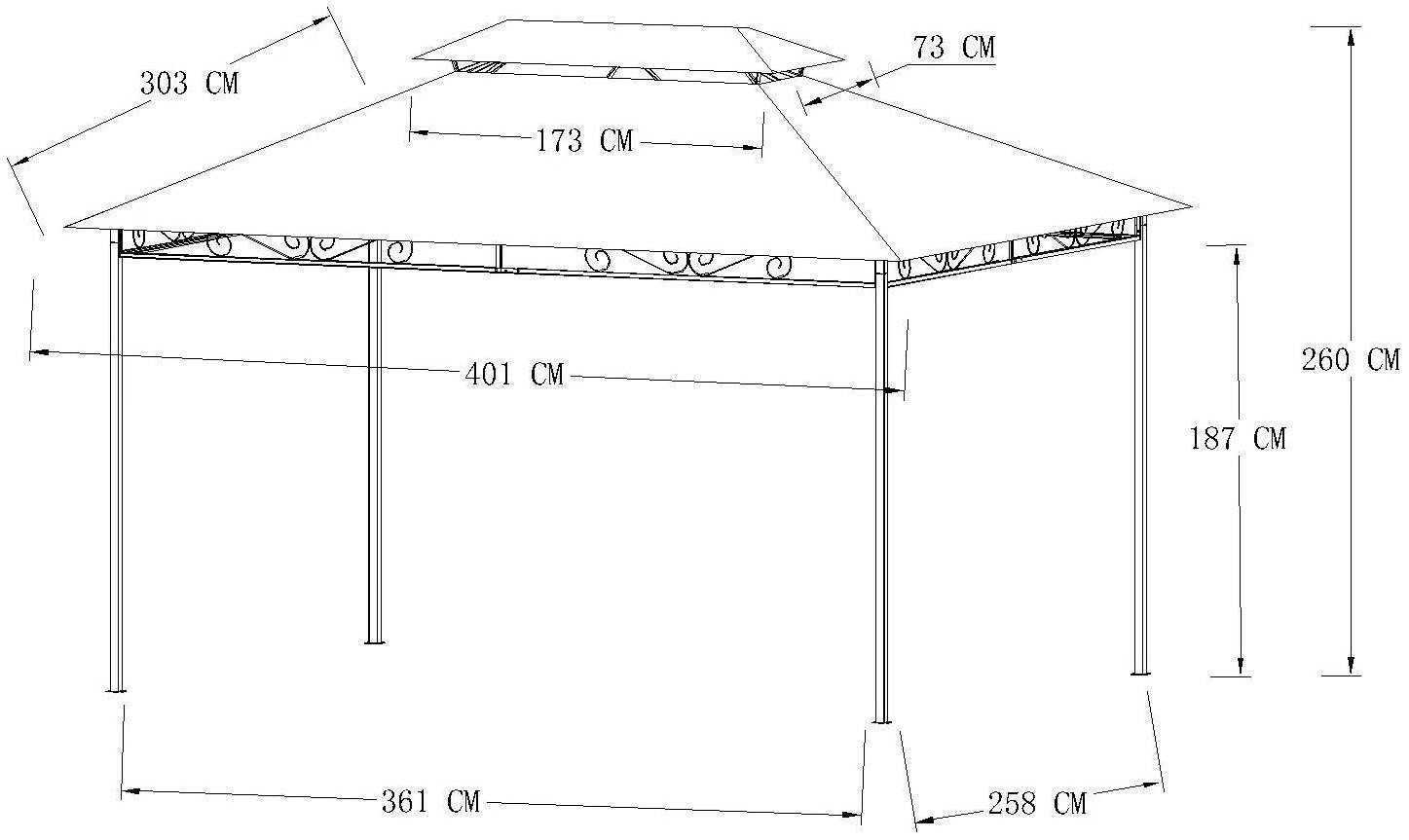 Pawilon ogrodowy ledowy 300x400 cm