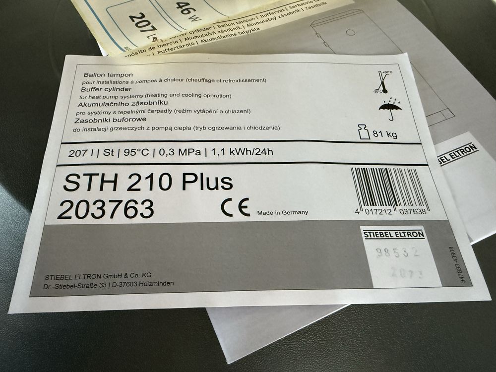 Zbiornik buforowy Stiebel Eltron STH210 PLUS
