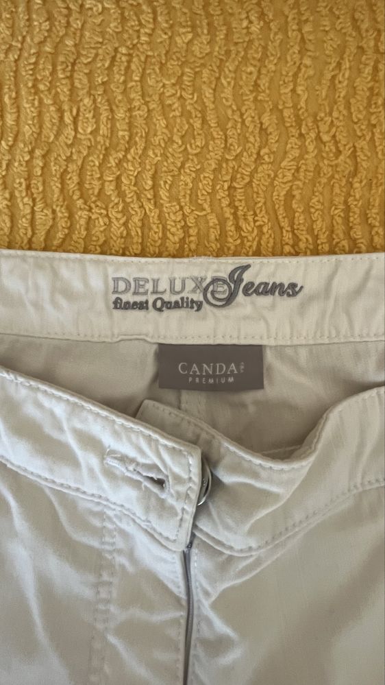 Calças brancas Delux Jeans C&A senhora T46 com brilhantes